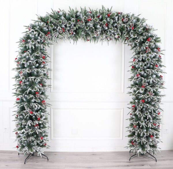 ARCH MIXED FOLIAGE & BERRY 230CM WITH WARM WHITE LIGHTS STATIC LIGHTS
