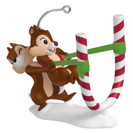 CHIP AND DALE CANDY CANE CATAPULT KEEPSAKE 2025 HANGING ORNAMENT