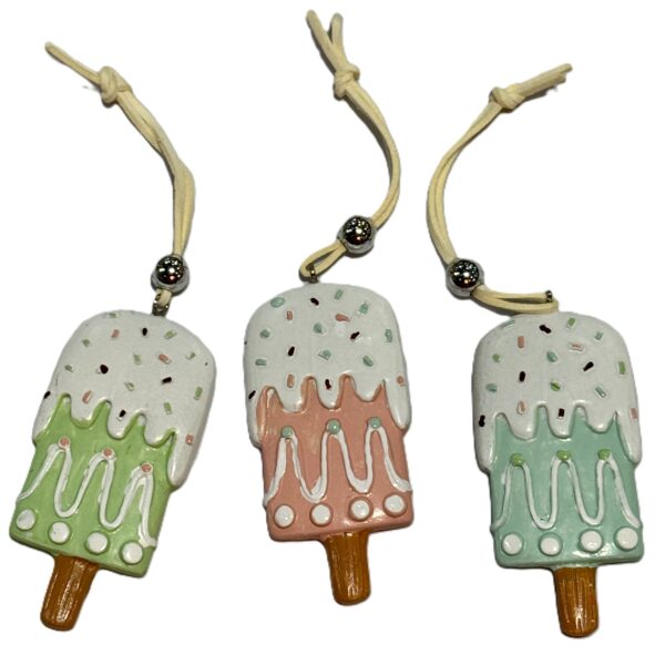 ICY POLES HANGING ORNAMENTS PASTEL 3 ASSORTED