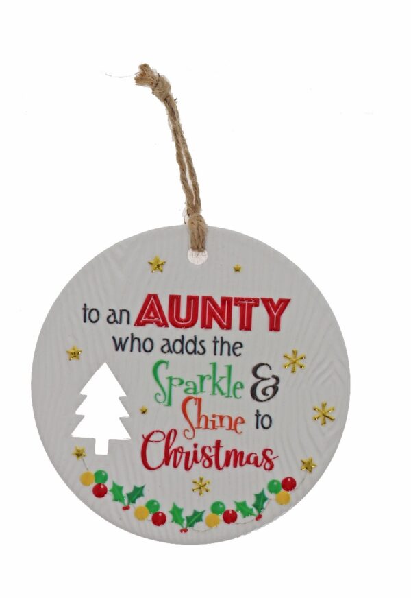 AUNTY XMAS PLAQUE