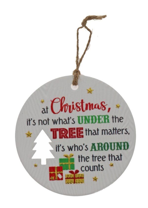 AROUND THE CHRISTMAS TREE XMAS PLAQUE